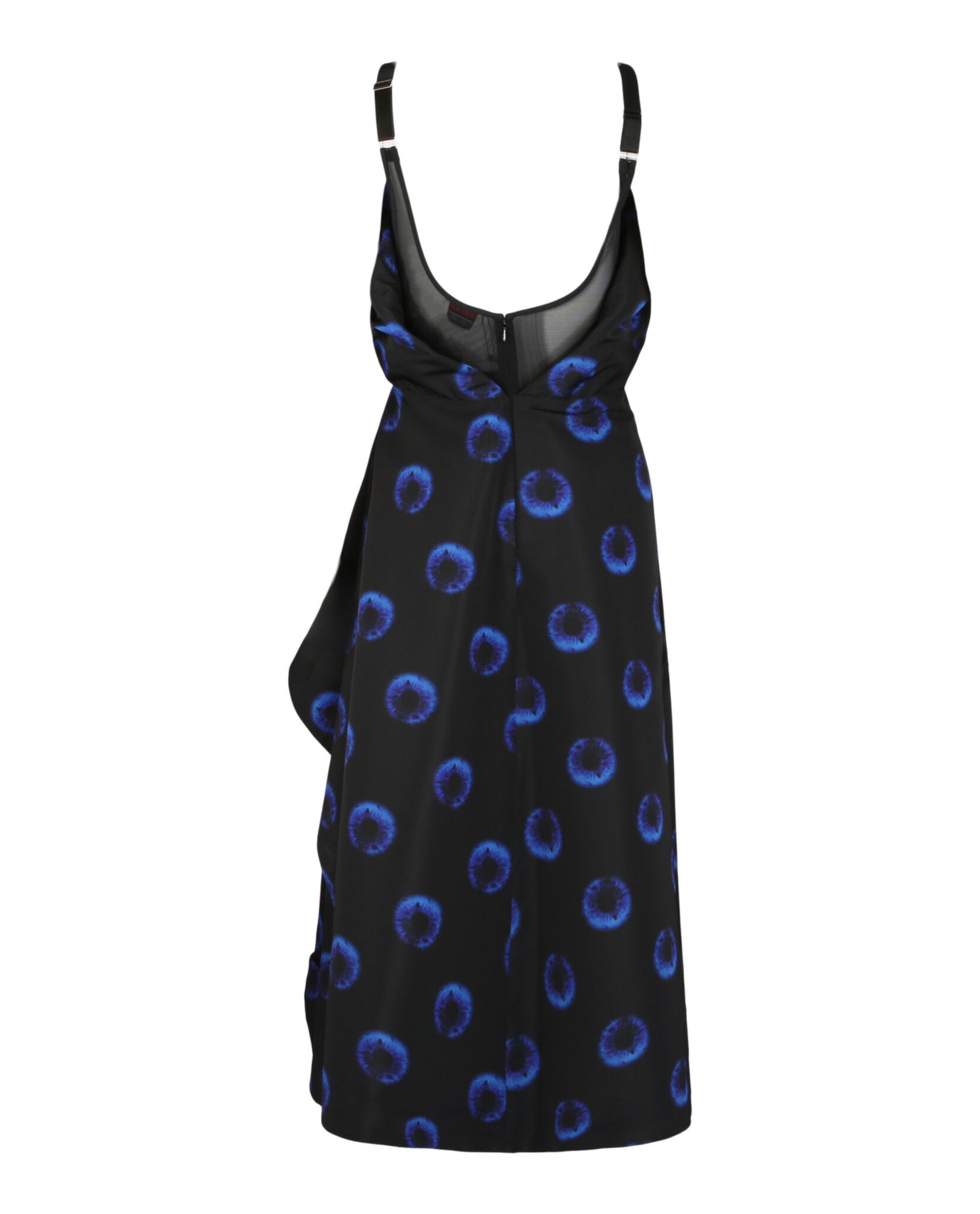 Alexander McQueen Womens Eye-Print Draped Illusion Midi Dress