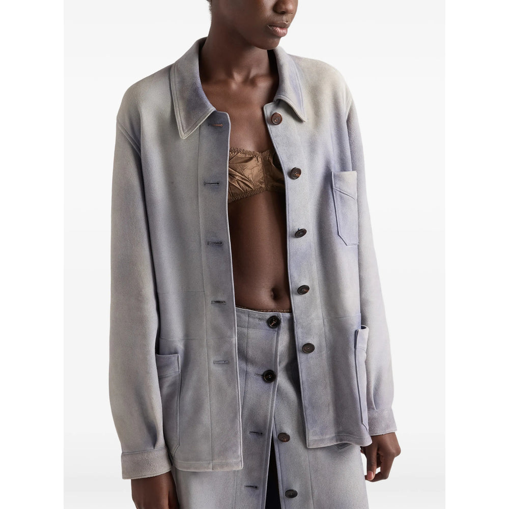 Prada Blue Jackets - Leather Jackets Women