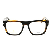 David Beckham Eyeglasses Square Full Rim, Striped Brown Frame and Clear Demo Lenses Lens DB7020/BOLD0KVI00