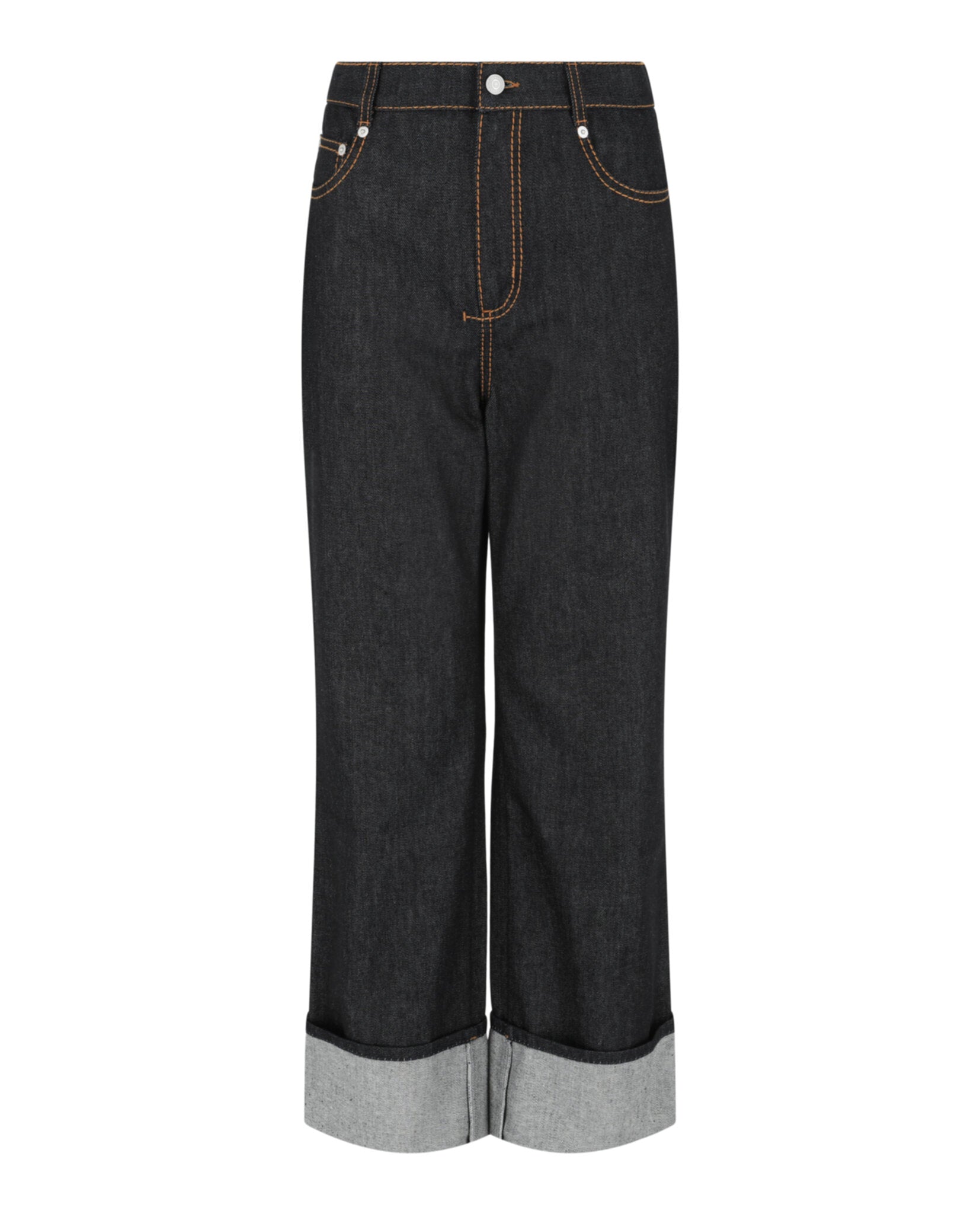 Alexander McQueen Alexander McQueen Womens Contrast Stitching Denim Pants