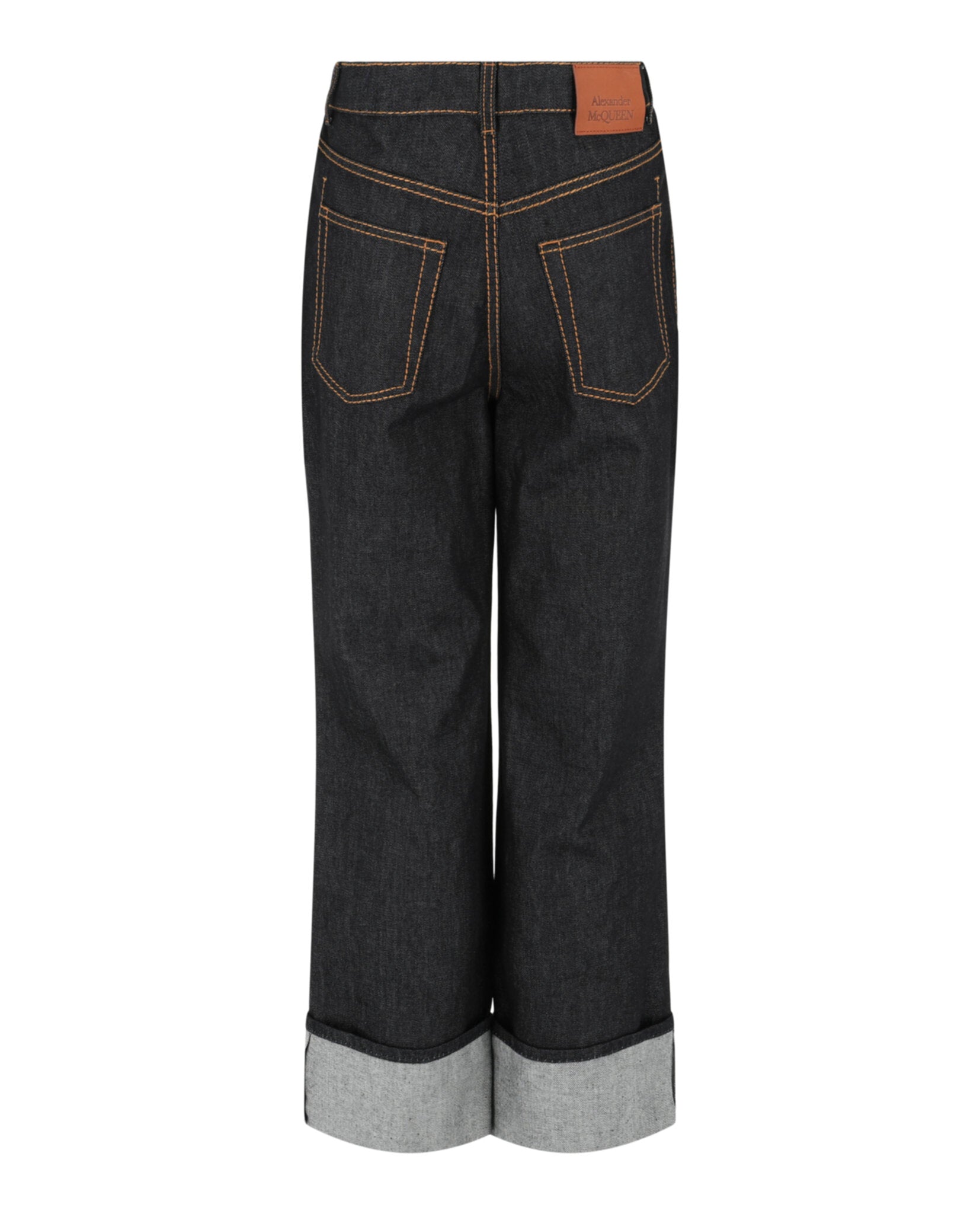 Alexander McQueen Alexander McQueen Womens Contrast Stitching Denim Pants