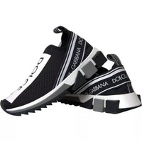 Dolce & Gabbana Black White Slip On Sorrento Sneakers Women's Shoes