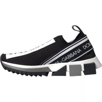Dolce & Gabbana Black White Slip On Sorrento Sneakers Women's Shoes