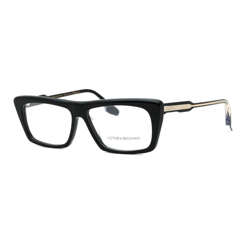 Victoria Beckham Eyeglasses Rectangle Full Rim, Black Frame and Clear Demo Lenses Lens VB2626001