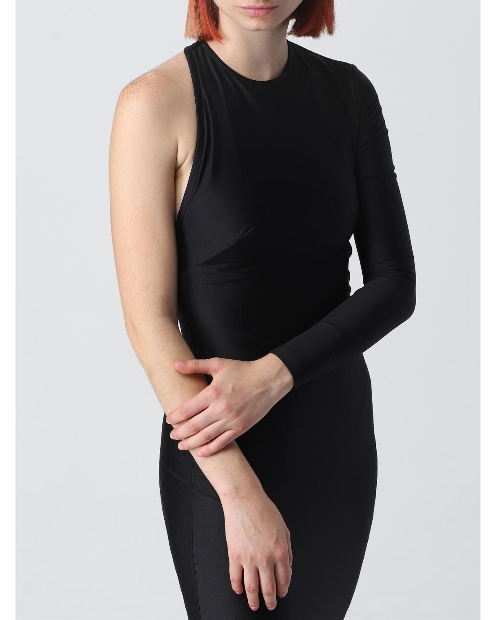 Balenciaga OneShoulder Mini Dress Fitted Women Black Dresses