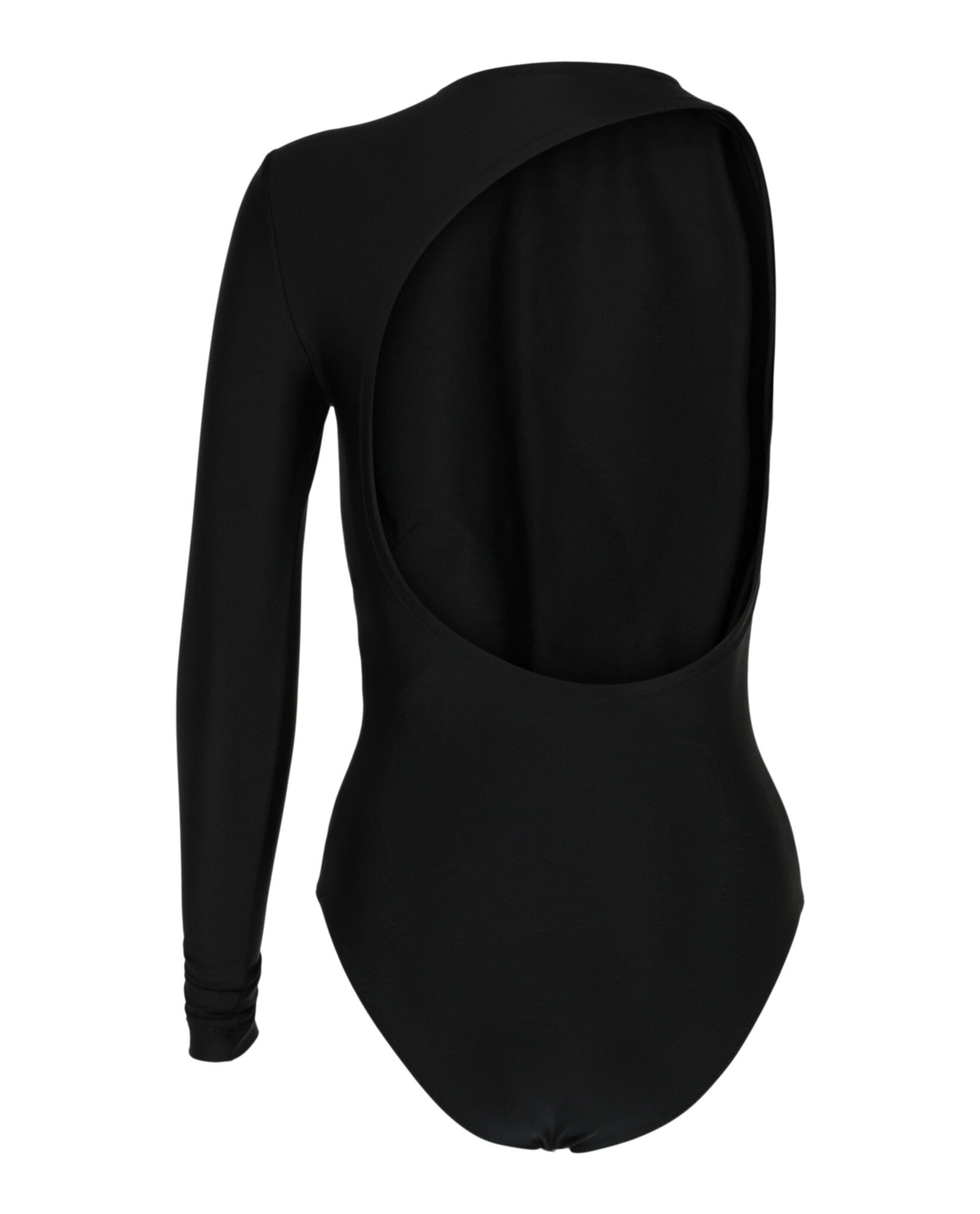 Balenciaga Womens One Sleeve Open Back Bodysuit