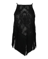 Balenciaga Womens Scarf Fringe Top In Lace
