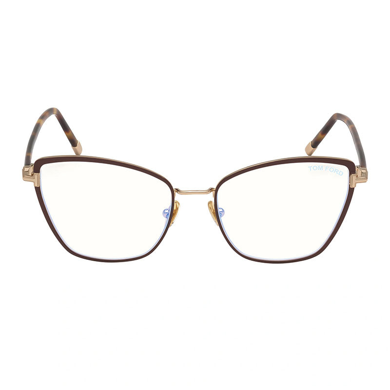 Tom Ford Eyeglasses Square Full Rim, Black Enamel Frame and Clear Demo Lenses Lens FT5740-B001