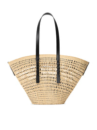 Loewe X Paula`S Ibiza Women Large Braid Basket Bag In Iraca Palm And Calfskin