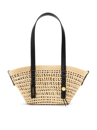Loewe X Paula`S Ibiza Women Small Woven Basket Made Of Iraca Palm And Calfskin
