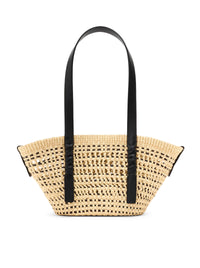 Loewe X Paula`S Ibiza Women Small Woven Basket Made Of Iraca Palm And Calfskin