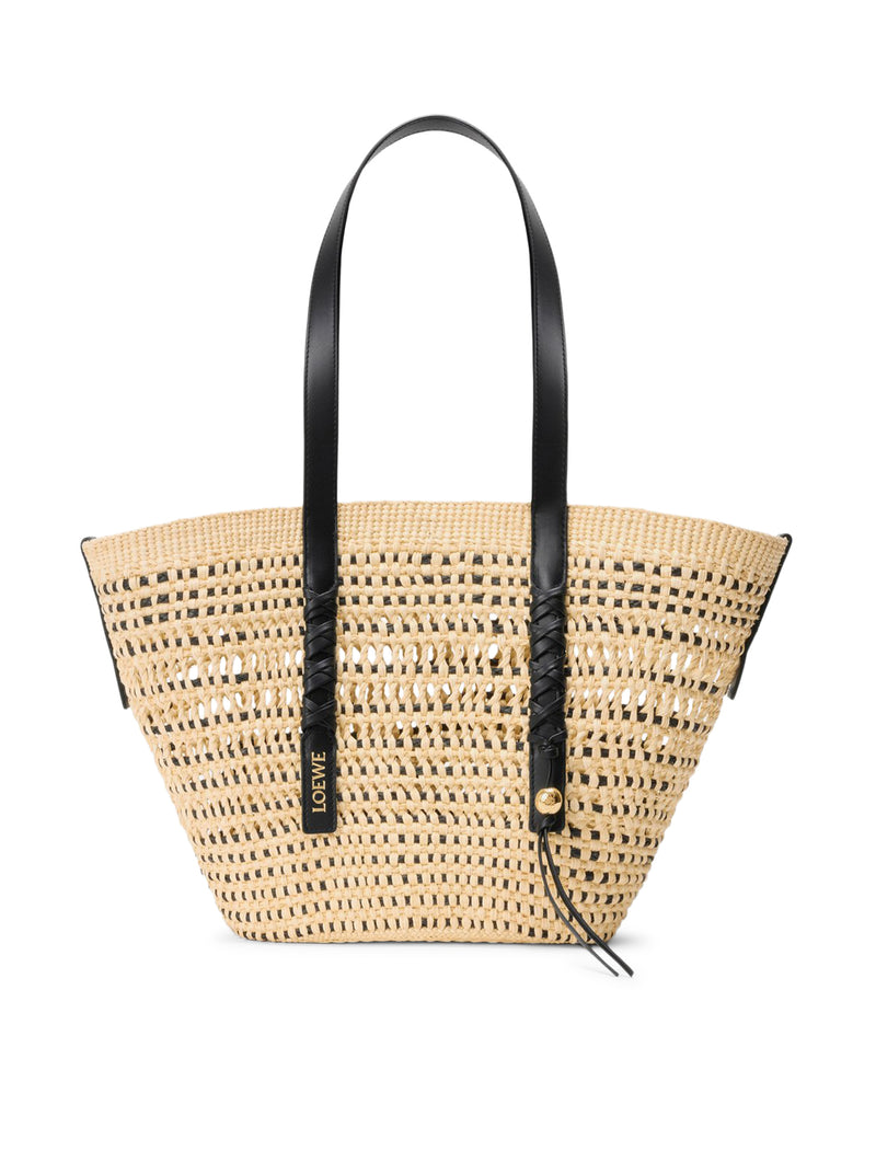 Loewe X Paula`S Ibiza Women Medium Braid Basket Bag In Iraca Palm And Calfskin