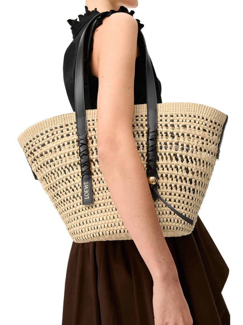 Loewe X Paula`S Ibiza Women Medium Braid Basket Bag In Iraca Palm And Calfskin