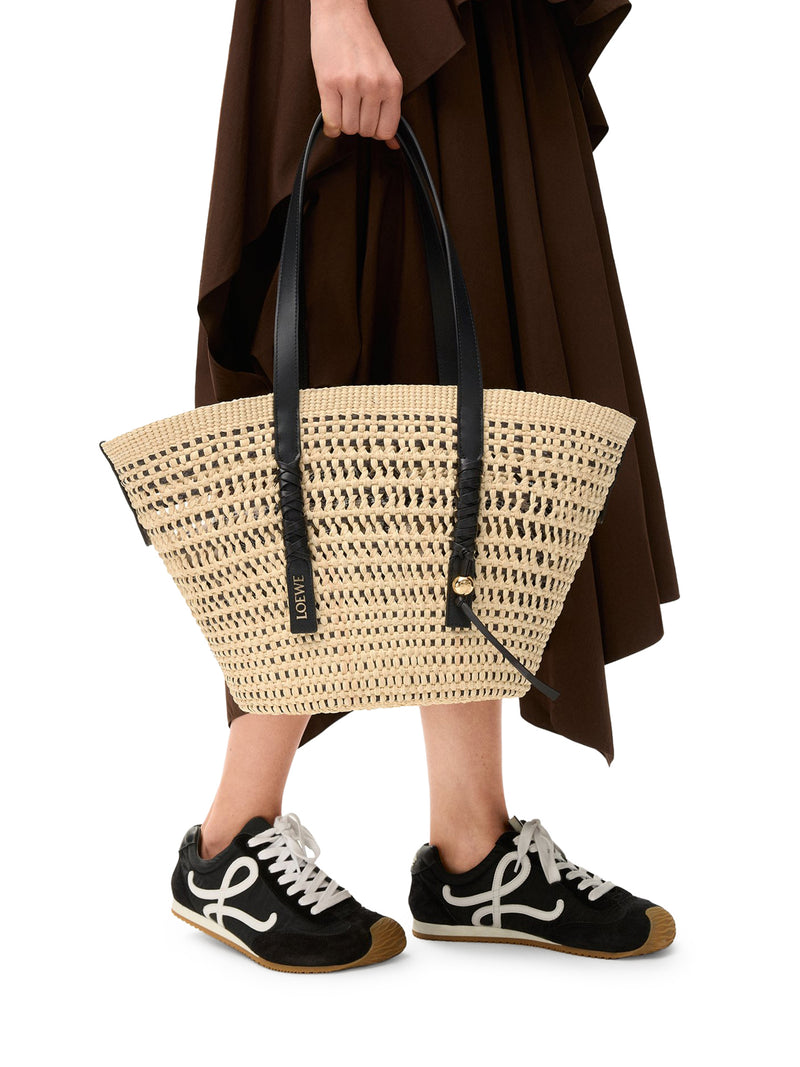 Loewe X Paula`S Ibiza Women Medium Braid Basket Bag In Iraca Palm And Calfskin