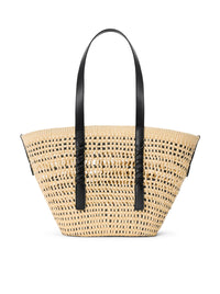 Loewe X Paula`S Ibiza Women Medium Braid Basket Bag In Iraca Palm And Calfskin