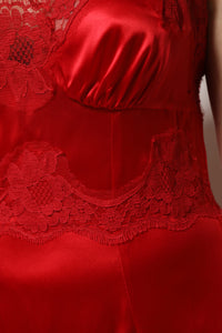 Dolce & Gabbana Red Silk Sleeveless Maxi Long Women's Dress