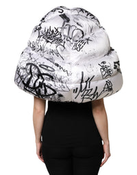 Dolce & Gabbana White Polyester Printed Hood Quilted Women's Hat