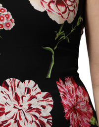 Dolce & Gabbana Black Floral Print Sleeveless Tank Blouse Women's Top