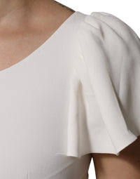 Dolce & Gabbana White Viscose Round Neck Short Sleeves Women's Top