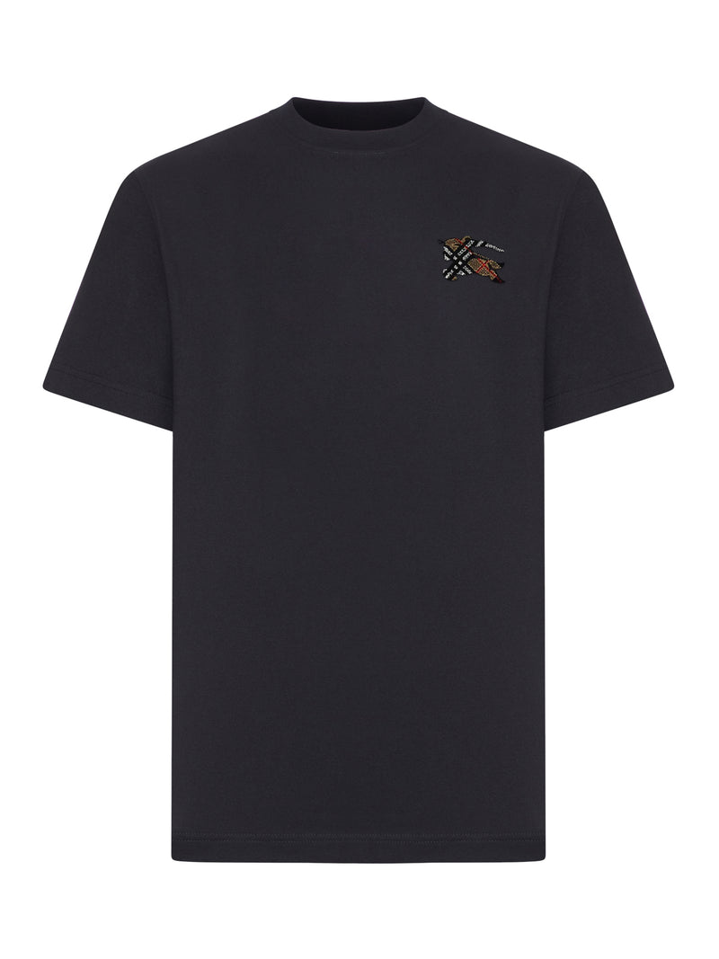 Burberry Men Cotton T-Shirt With Horseman Logo