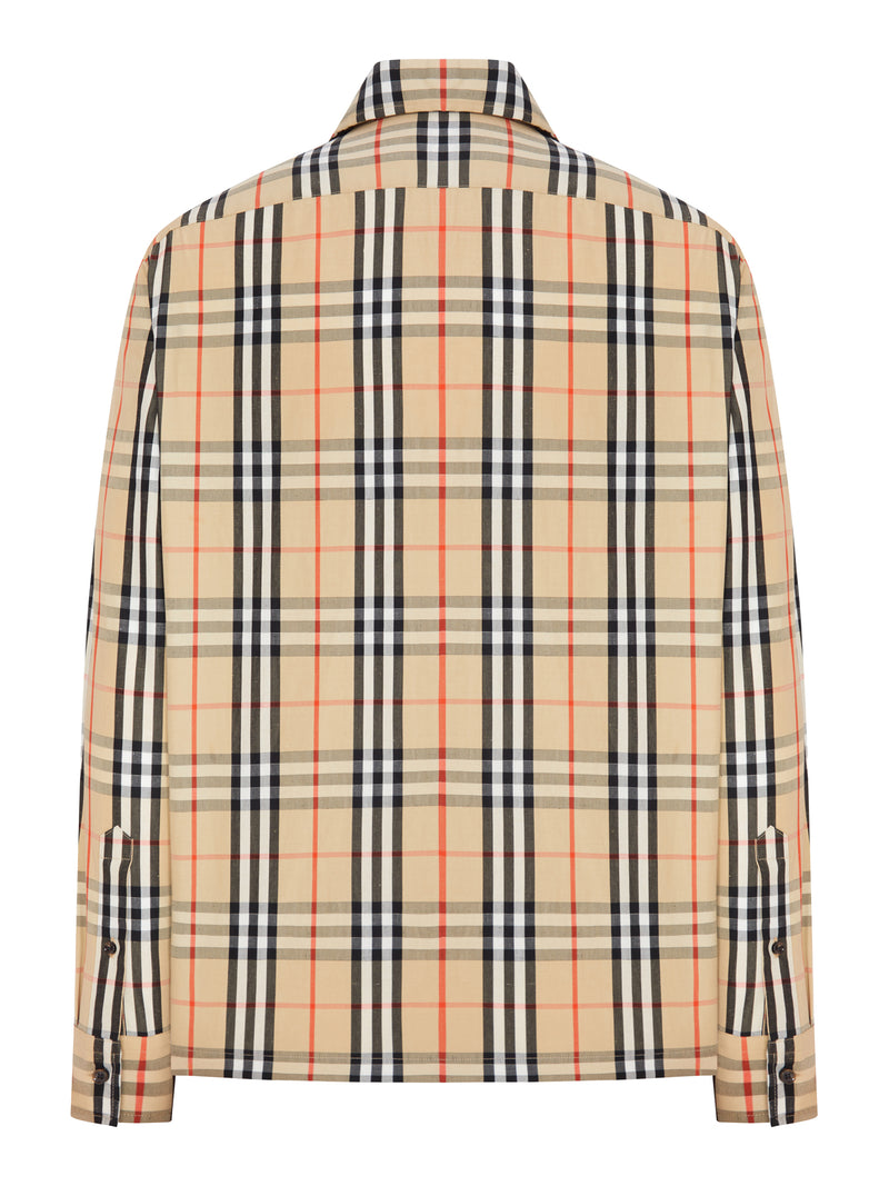 Burberry Burberry Men Check Cotton And Linen Overshirt