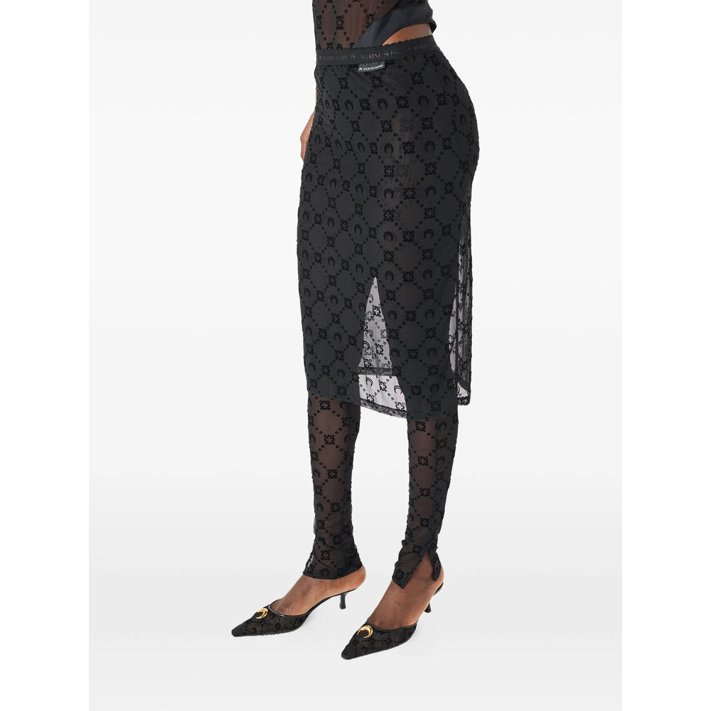 Marine Serre Marine Serre Black Trousers - Slim-Fit Trousers Women