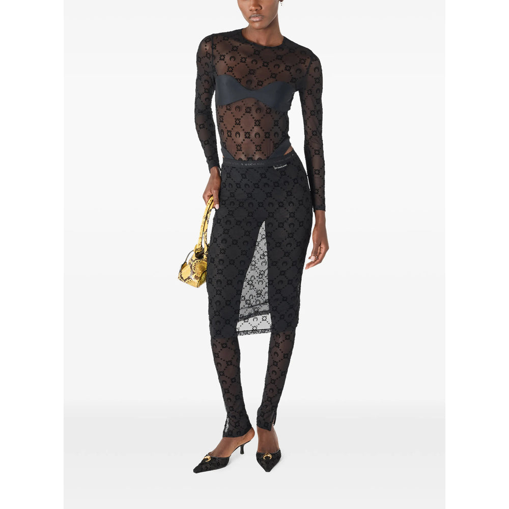 Marine Serre Marine Serre Black Trousers - Slim-Fit Trousers Women