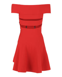 Alexander McQueen Alexander McQueen Womens Off-Shoulder Sliced Mini Dress