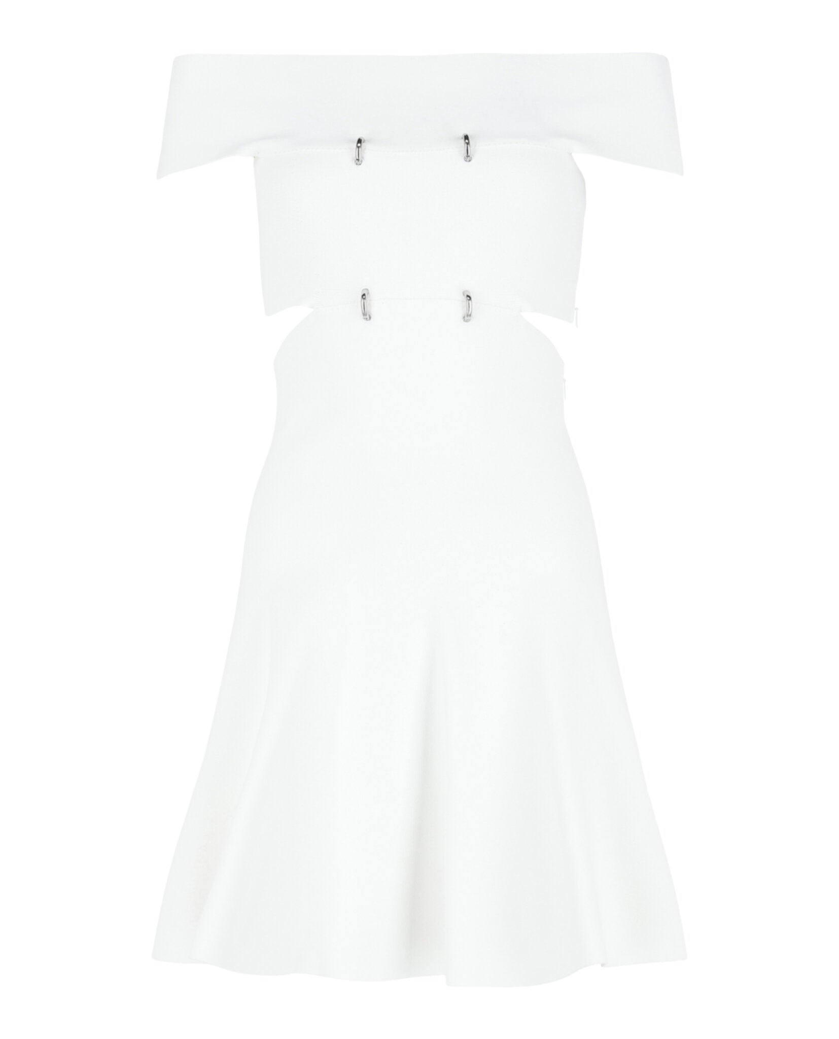 Alexander McQueen Womens Off-The-Shoulder Sliced Mini Dress