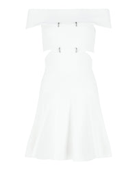 Alexander McQueen Womens Off-The-Shoulder Sliced Mini Dress