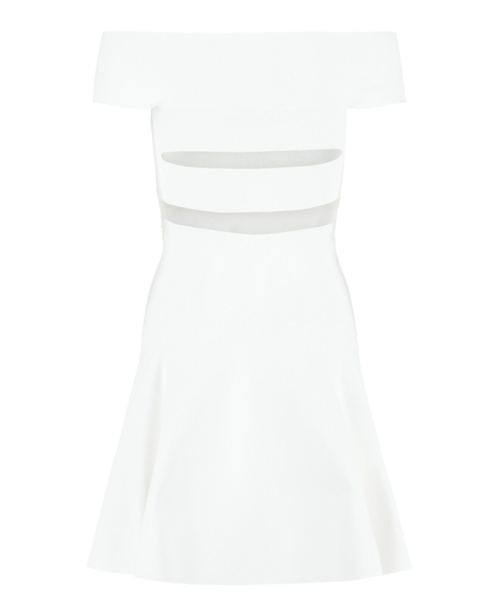 Alexander McQueen Womens Off-The-Shoulder Sliced Mini Dress