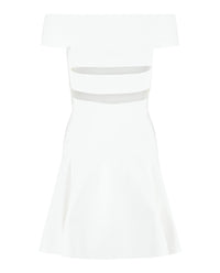 Alexander McQueen Womens Off-The-Shoulder Sliced Mini Dress