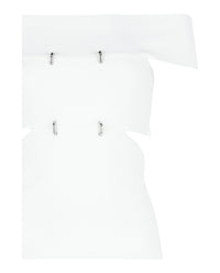 Alexander McQueen Womens Off-The-Shoulder Sliced Mini Dress