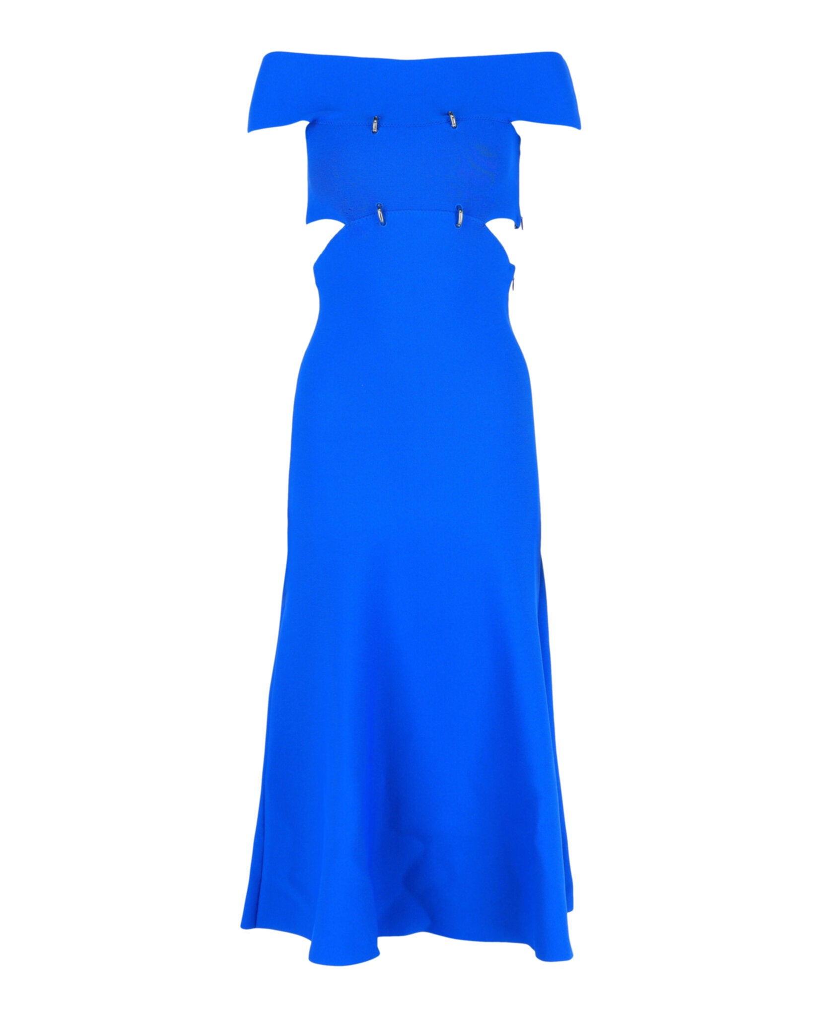 Alexander McQueen Womens Off-The-Shoulder Sliced Midi Dress