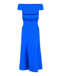 Alexander McQueen Womens Off-The-Shoulder Sliced Midi Dress