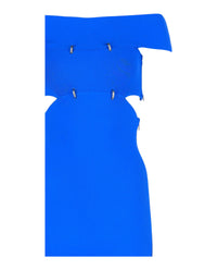 Alexander McQueen Womens Off-The-Shoulder Sliced Midi Dress