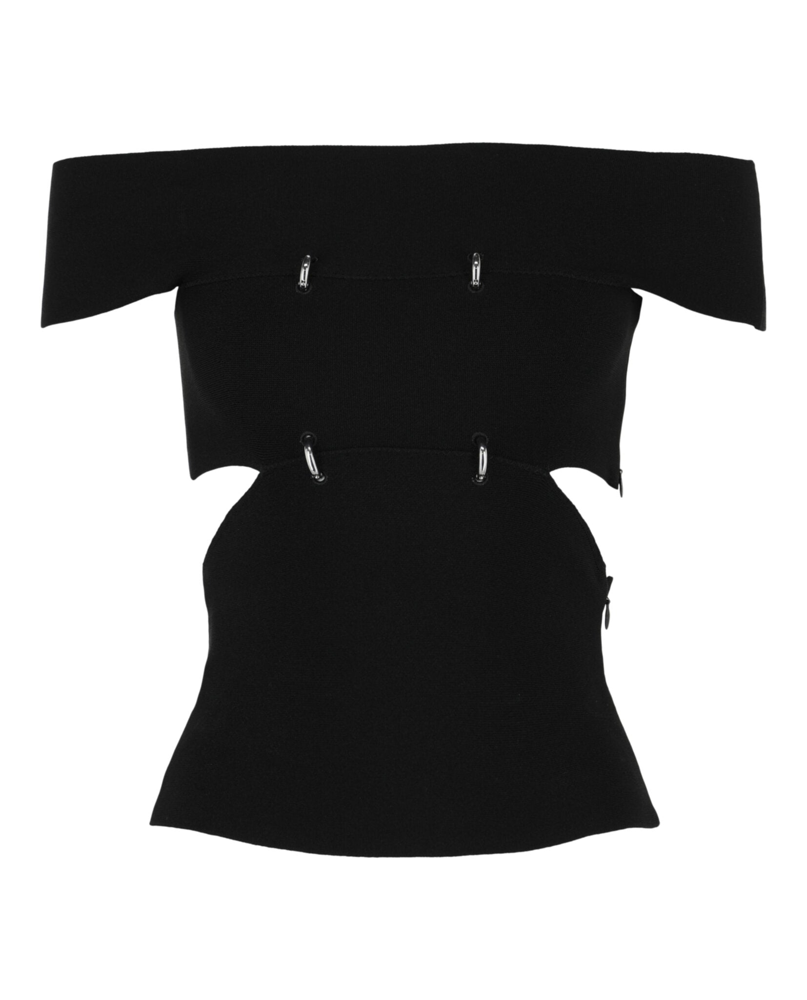 Alexander McQueen Womens Sliced Off-The-Shoulder Top