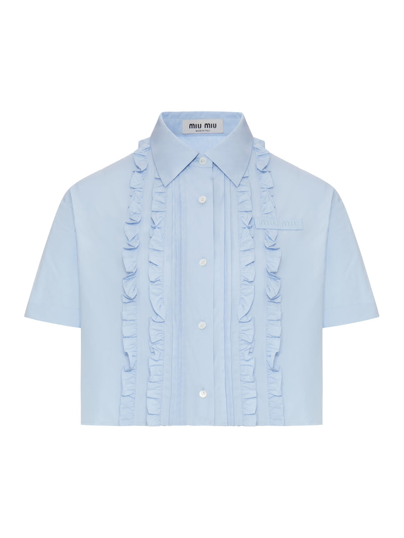 Miu Miu Miu Miu Women Poplin Shirt With Ruffled Details