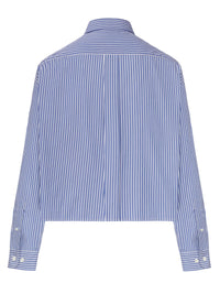 Miu Miu Women Cropped Striped Cotton Shirt