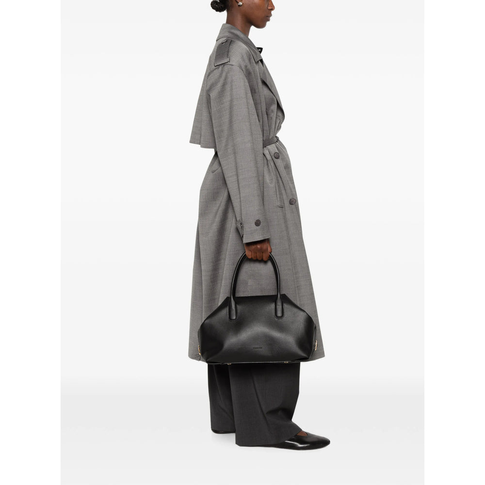 The-Moirè Black Tote Bags Women