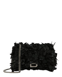 Balenciaga Womens Hourglass Satin Bow Wallet On Chain