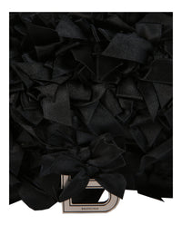 Balenciaga Womens Hourglass Satin Bow Wallet On Chain