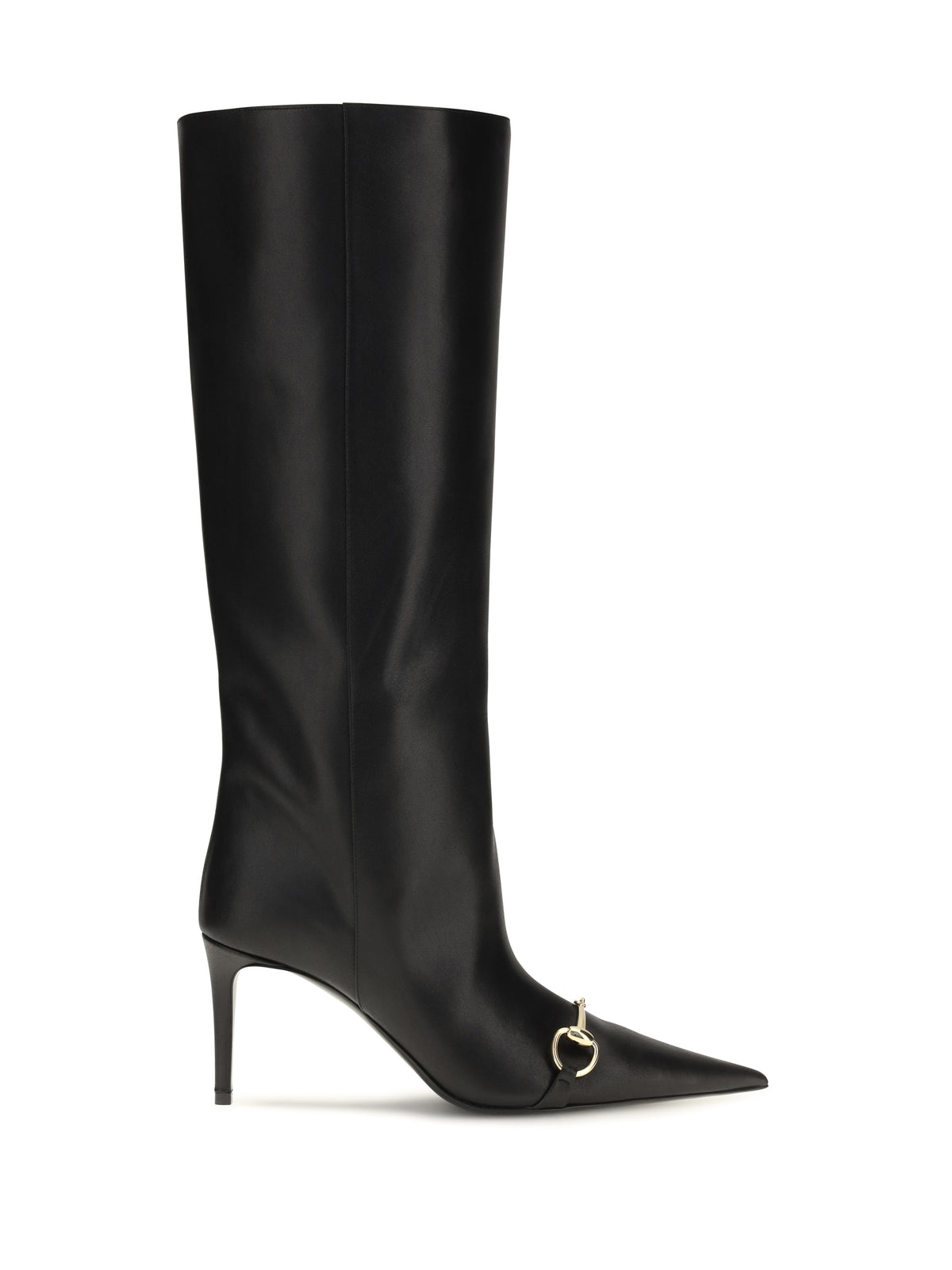 Gucci Women Slip-On Leather Boots With Horsebit
