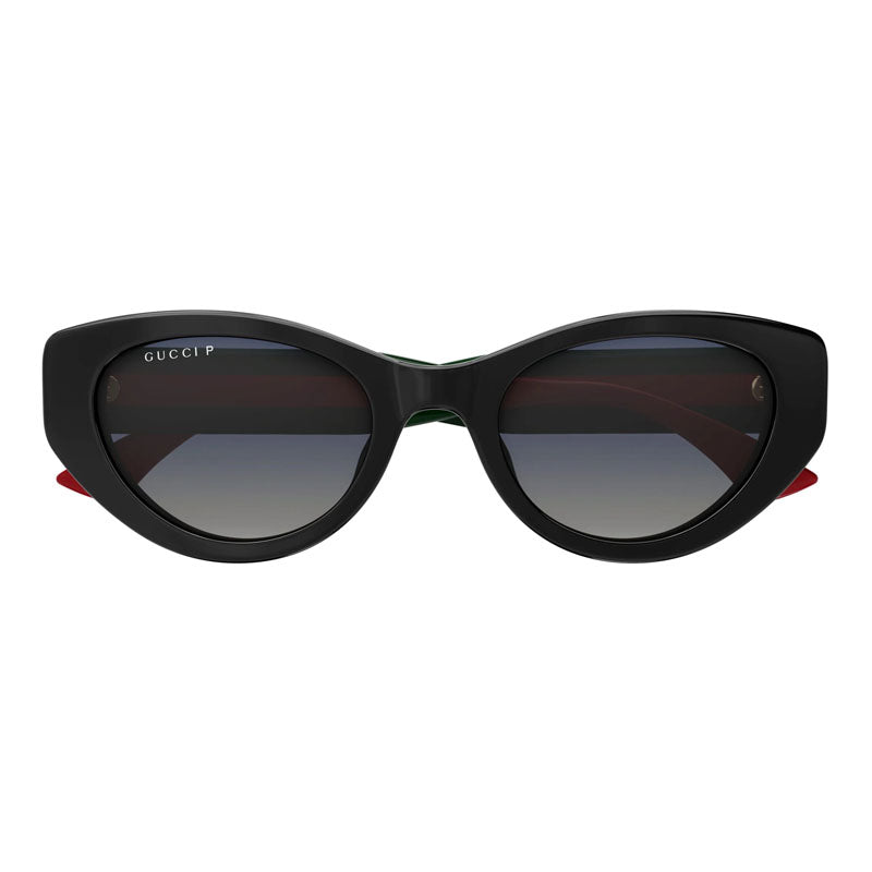 Gucci Gucci Sunglasses Cat Eye Full Rim, Black/Green Frame and Grey Gradient Lens GG1862S005