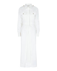 Alexander McQueen Womens Cutaway Cotton Military Shirt