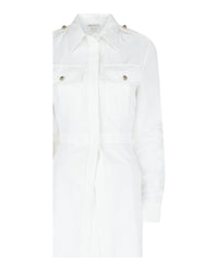 Alexander McQueen Womens Cutaway Cotton Military Shirt