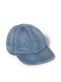 Miu Miu Women Washed Denim Baseball Cap