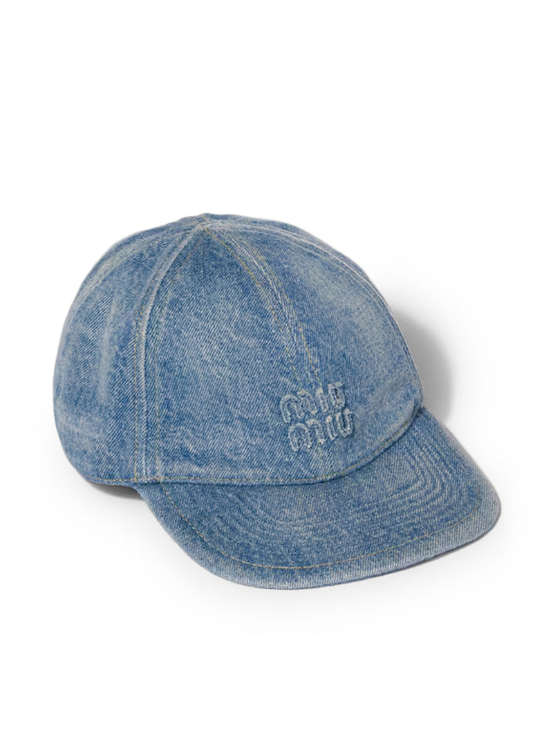 Miu Miu Women Washed Denim Baseball Cap