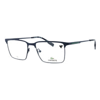 Lacoste Eyeglasses Rectangle Full Rim, Matte Blue Frame and Clear Demo Lenses Lens L2296424