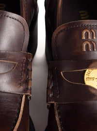 Miu Miu Women Deco Calfskin Loafers